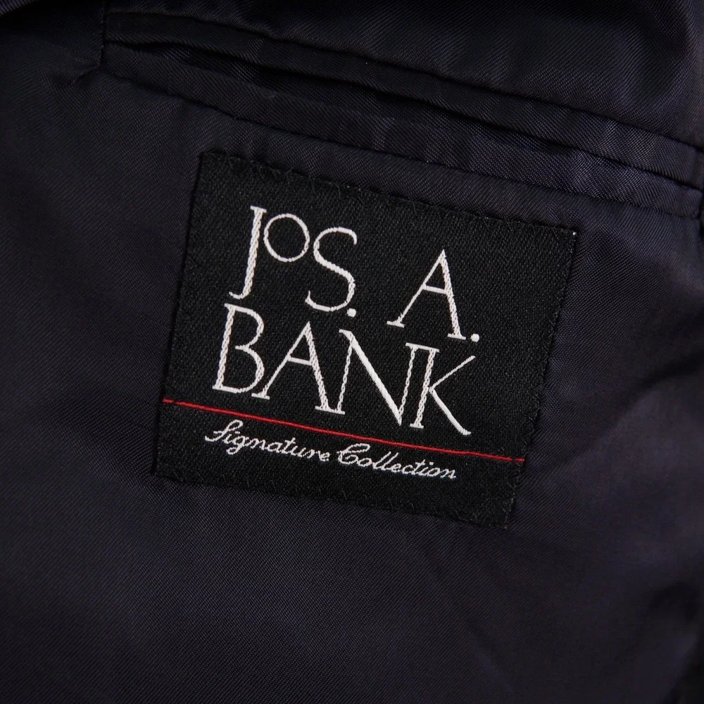 Jos A Bank Signature Collection Wool Black Striped Suit Jacket 44R Tagged 44S